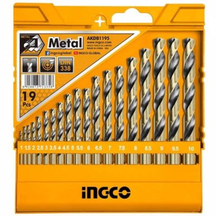 INGCO 19PCS Set Twist Drill Bit HSS