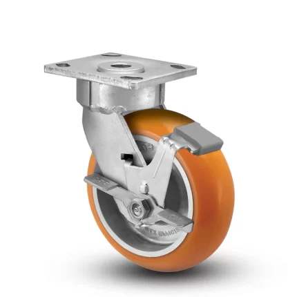 Orange Caster Wheels 2 with Brake