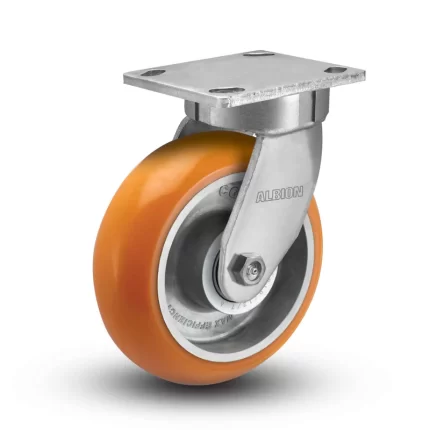 Orange Caster Wheels 2 without Brake